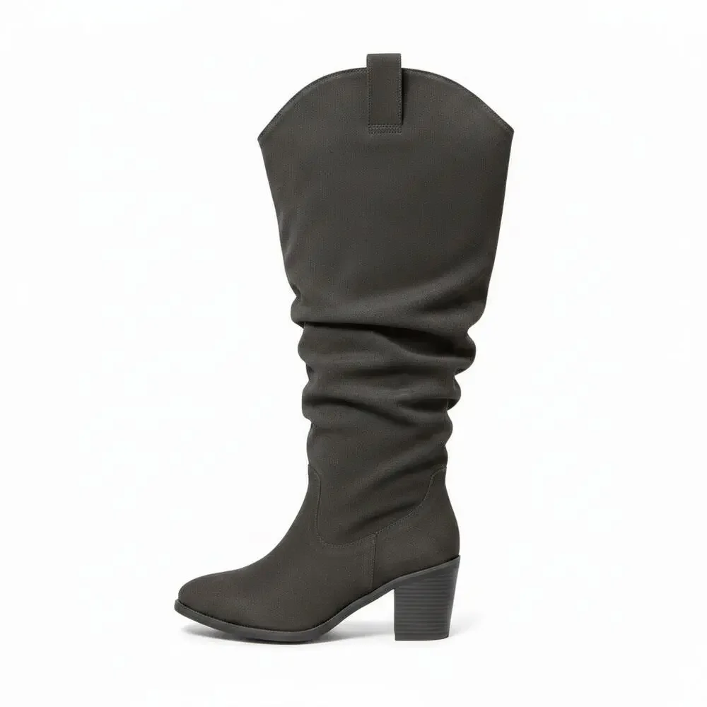 Women's Luoika Extra Wide Calf Cowboy Cowgirl Western Knee High Boots Size 11W